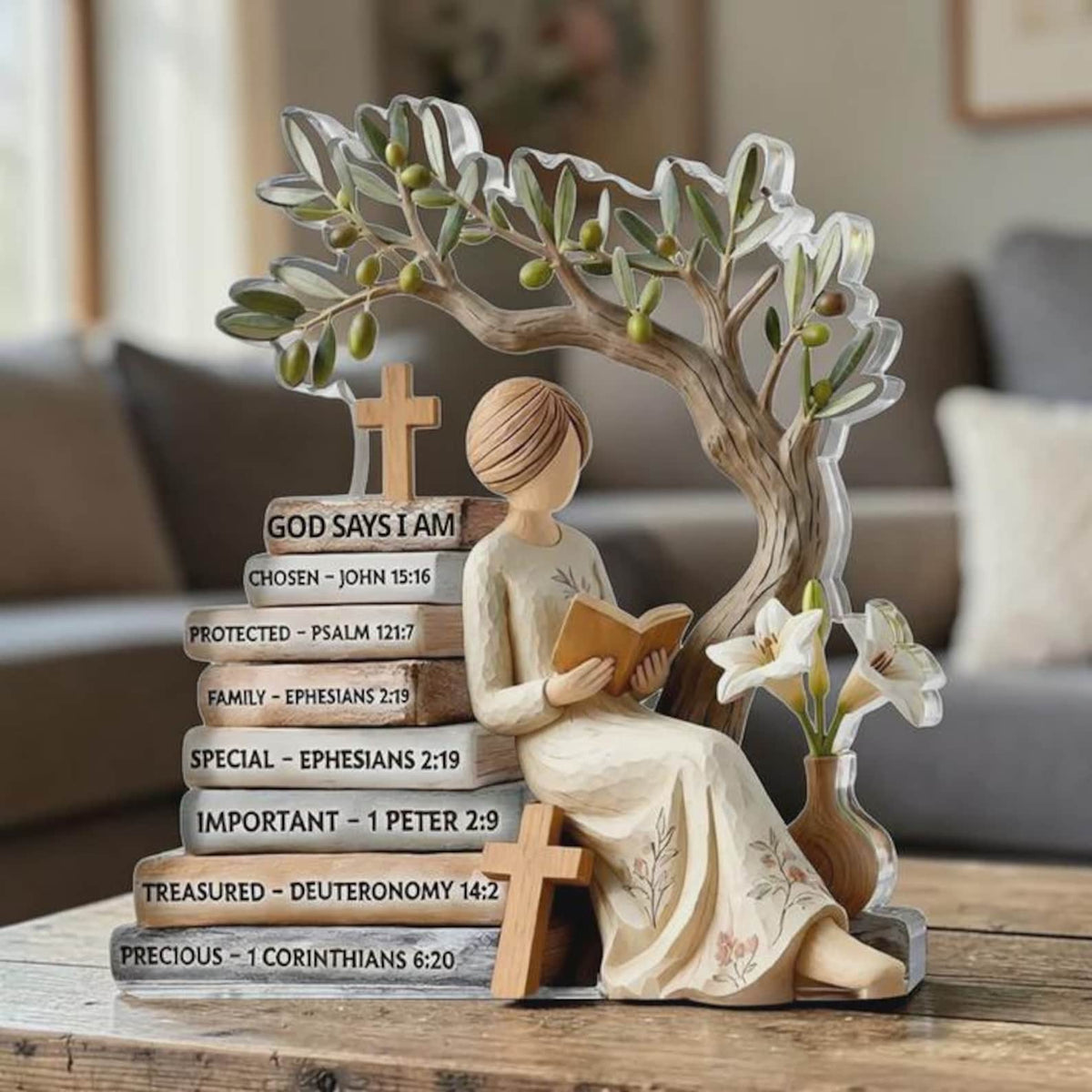 She Is Mom Personalized Acrylic Plaque Gifts For Jesus Lovers, Christians Gifts, Bible Verse Floral Books, Bookish Mom, Mother's Day Gift