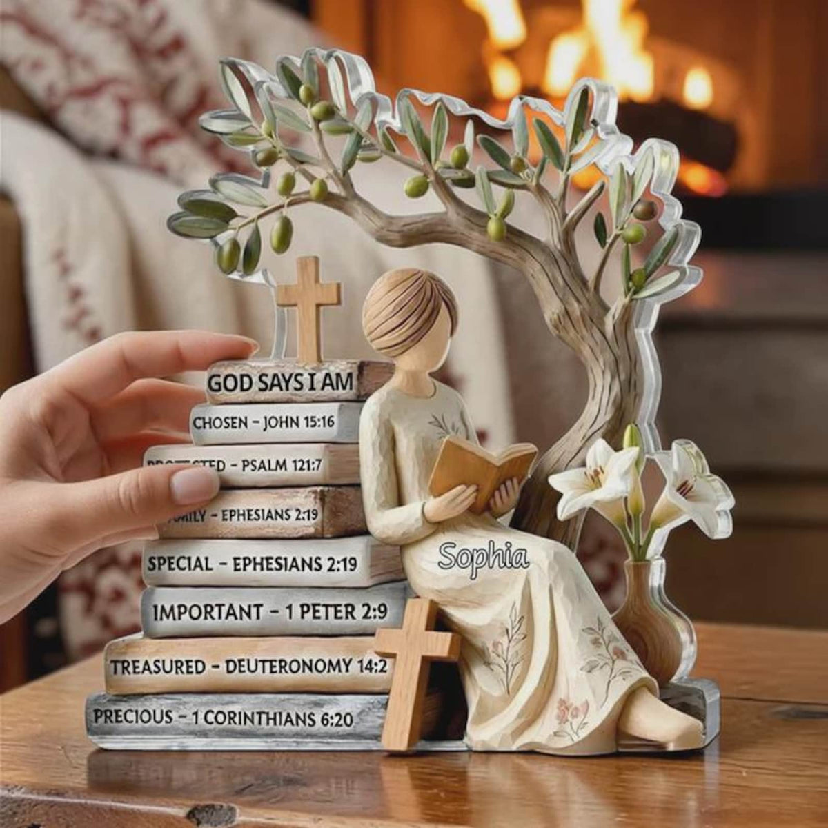 She Is Mom Personalized Acrylic Plaque Gifts For Jesus Lovers, Christians Gifts, Bible Verse Floral Books, Bookish Mom, Mother's Day Gift