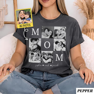 Custom Mom Photo Shirt: Personalized Mothers Day Shirt with Children's Names, Birthday Mom Gift