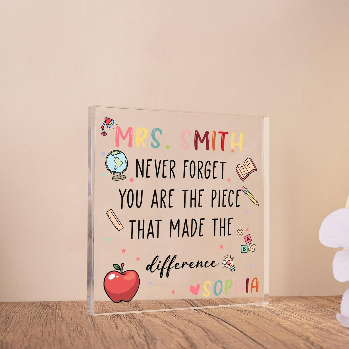 Teacher Appreciation Gift, Custom Thank You Teachers Plaque, Teachers Gift, Thank You Gift, Thank You Teacher Block ,Leaving School Gifts