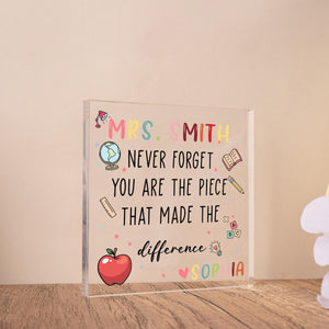 Teacher Appreciation Gift, Custom Thank You Teachers Plaque, Teachers Gift, Thank You Gift, Thank You Teacher Block ,Leaving School Gifts