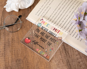 Teacher Appreciation Gift, Custom Thank You Teachers Plaque, Teachers Gift, Thank You Gift, Thank You Teacher Block ,Leaving School Gifts