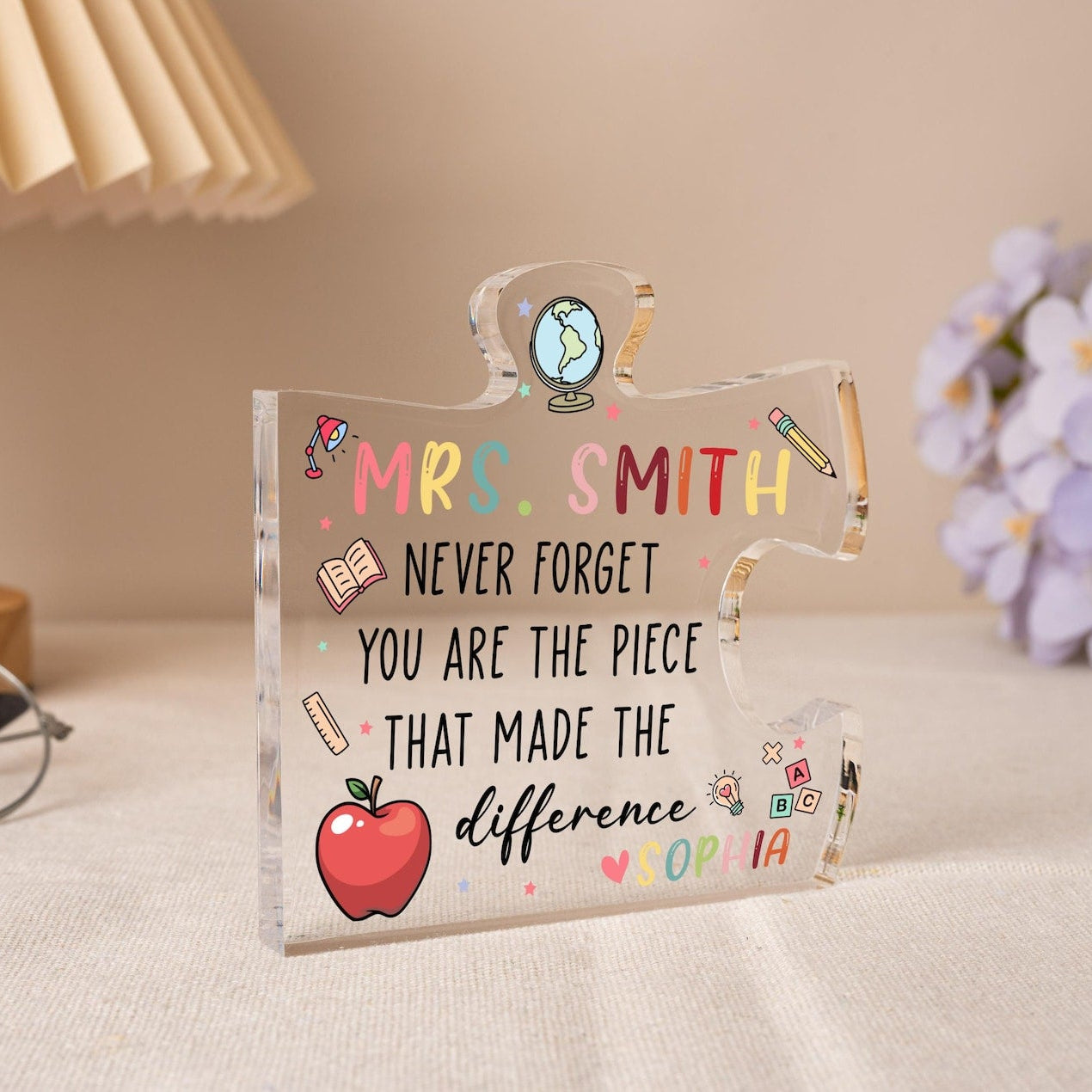 Teacher Appreciation Gift, Custom Thank You Teachers Plaque, Teachers Gift, Thank You Gift, Thank You Teacher Block ,Leaving School Gifts