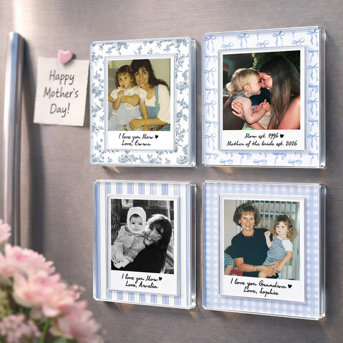 Personalized Photo Mom Fridge Magnet: Custom Mom And Kids Photo Magnet, Mothers Day Gift For Mom, Gift For Grandma, Gift From Kids
