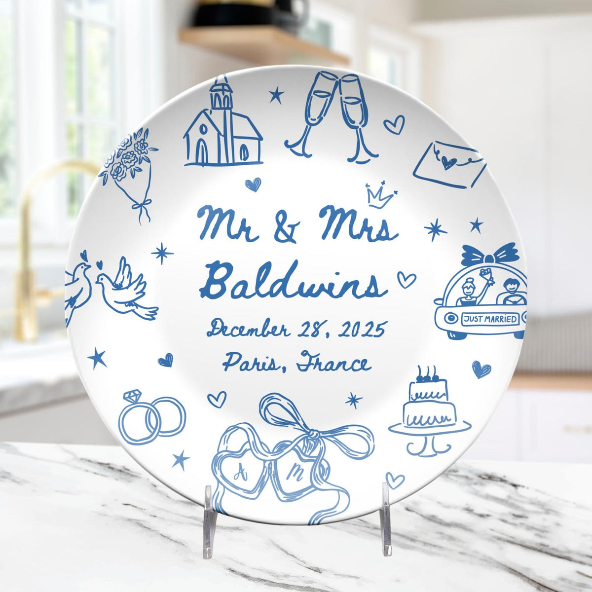 Personalized Wedding Platter, Custom Newlywed Plate with Names & Date, Engagement Gift, Bridal Shower Gift, Anniversary Keepsake