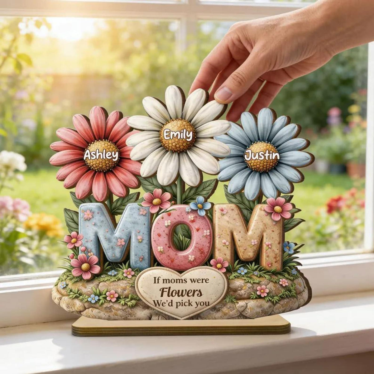 Personalized Mom s Garden Wooden Plaque Custom Kids Names Gift Mother s Day Gifts