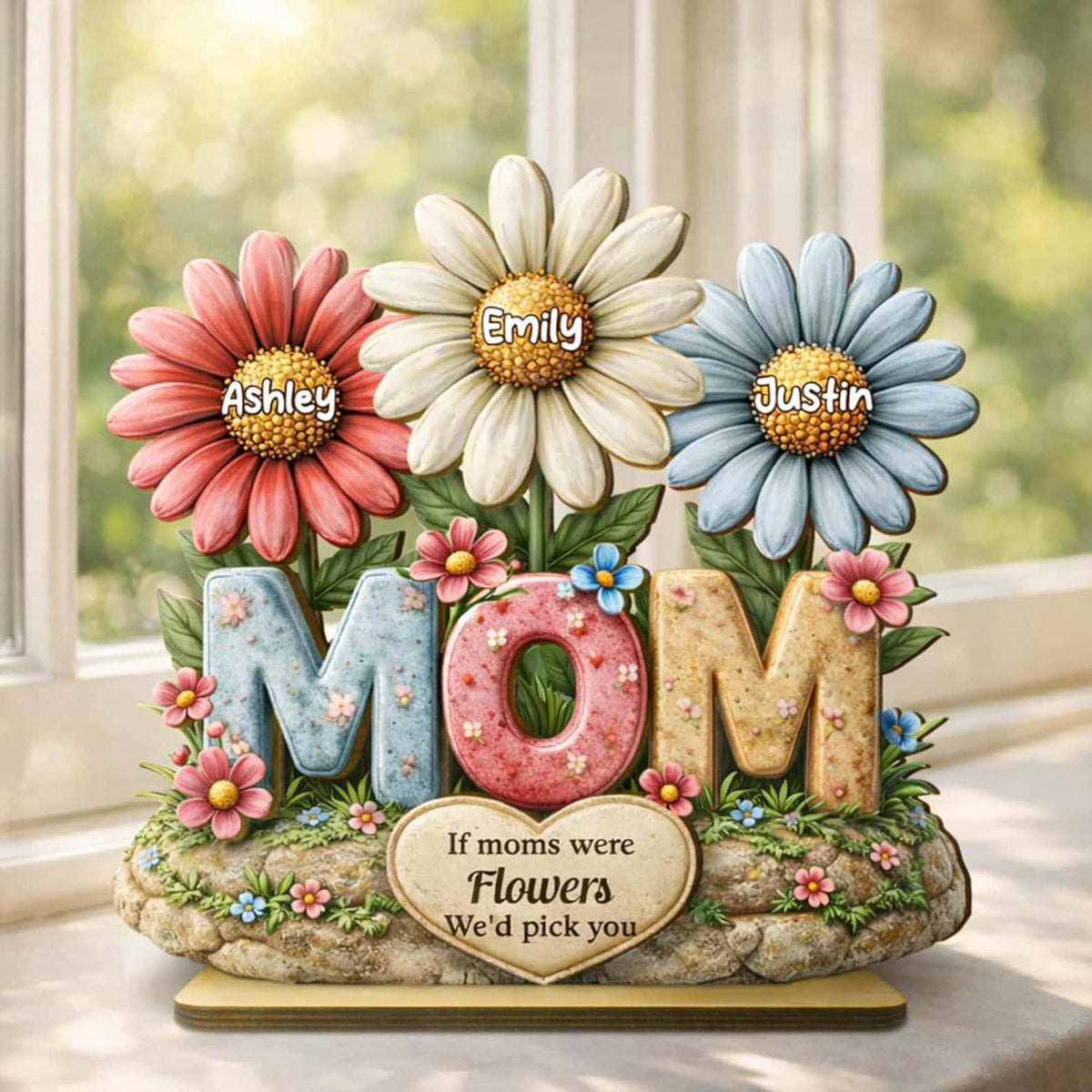 Personalized Mom s Garden Wooden Plaque Custom Kids Names Gift Mother s Day Gifts