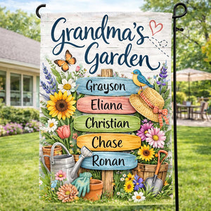 Personalized Grandma's Flag, Where Love Grows Flag, Custom Flag for Nana, Mimi, Mother's day Flag, Garden Gift, Grandchildren Flag