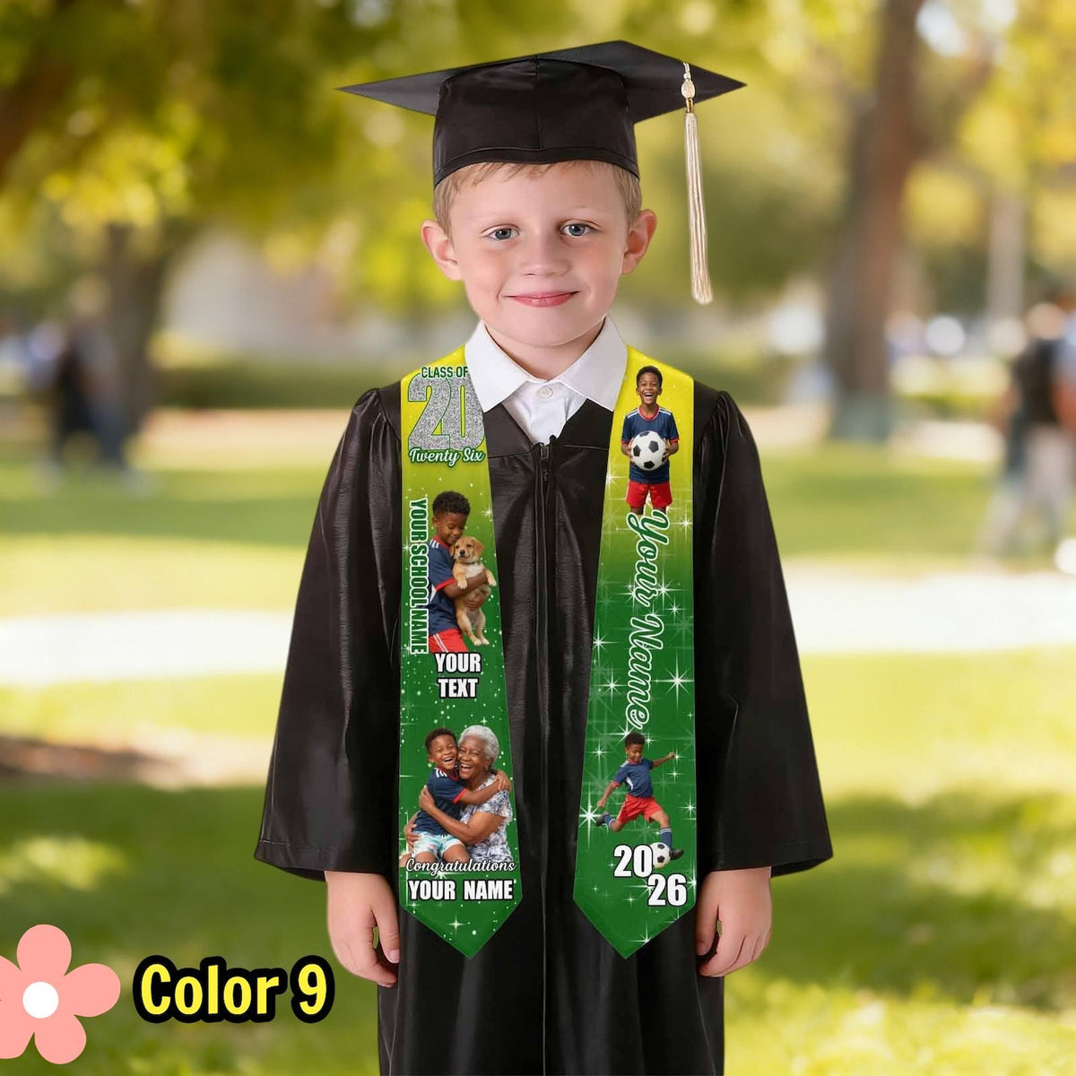 Personalized Kids Graduation Stole, Custom Photo Preschool Kindergarten Sash, Class of 2026 Keepsake