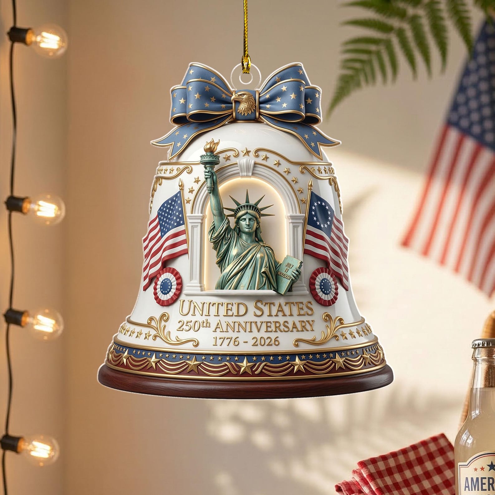 250th Anniversary of Americana Ornament, 250 Years of The United States Acrylic Ornament, Independence Day Gift, Fourth of July Decor