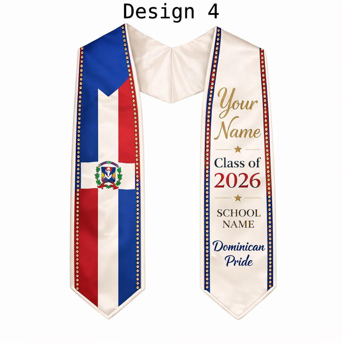 Custom Flag Graduation Stole Class of 2026, Personalized Country Heritage Sash, Mexico Brazil USA Africa Philippine Pride, Grad Gift