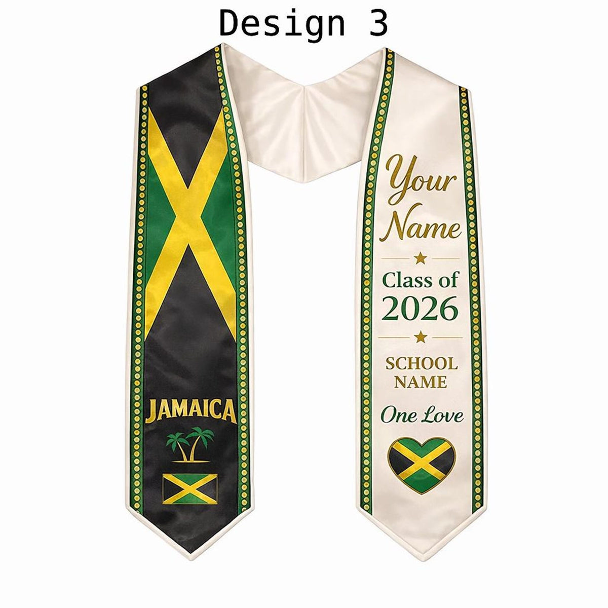 Custom Flag Graduation Stole Class of 2026, Personalized Country Heritage Sash, Mexico Brazil USA Africa Philippine Pride, Grad Gift