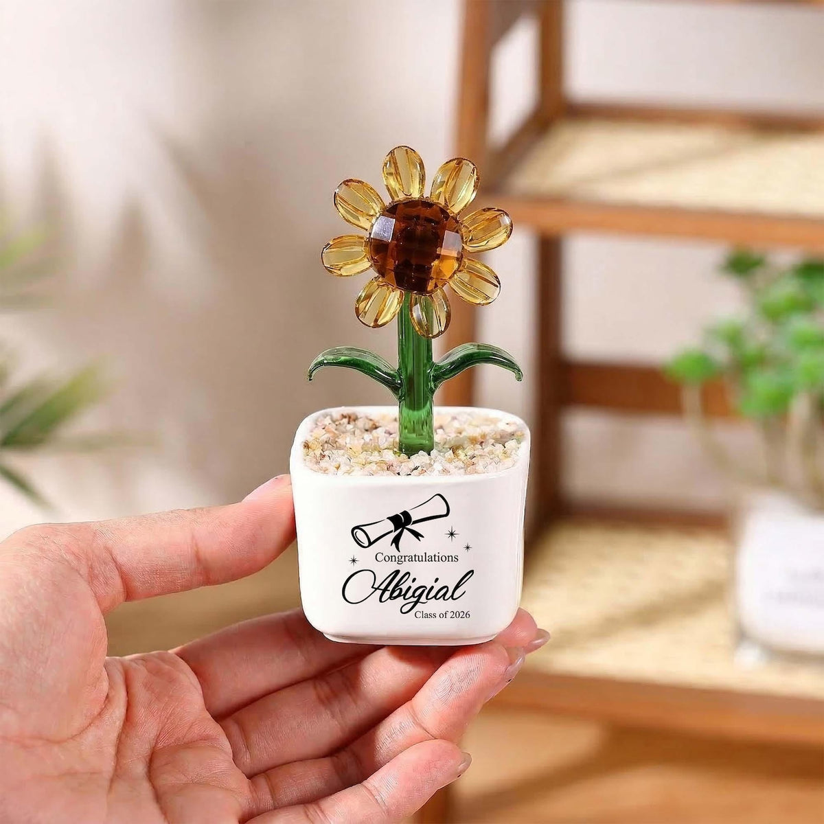 Personalized Graduation Glass Flower Pot, 2026 Graduation Gift, Graduation Glass Decor, Gift For Graduation, Gift For Daughter, Gift For Her