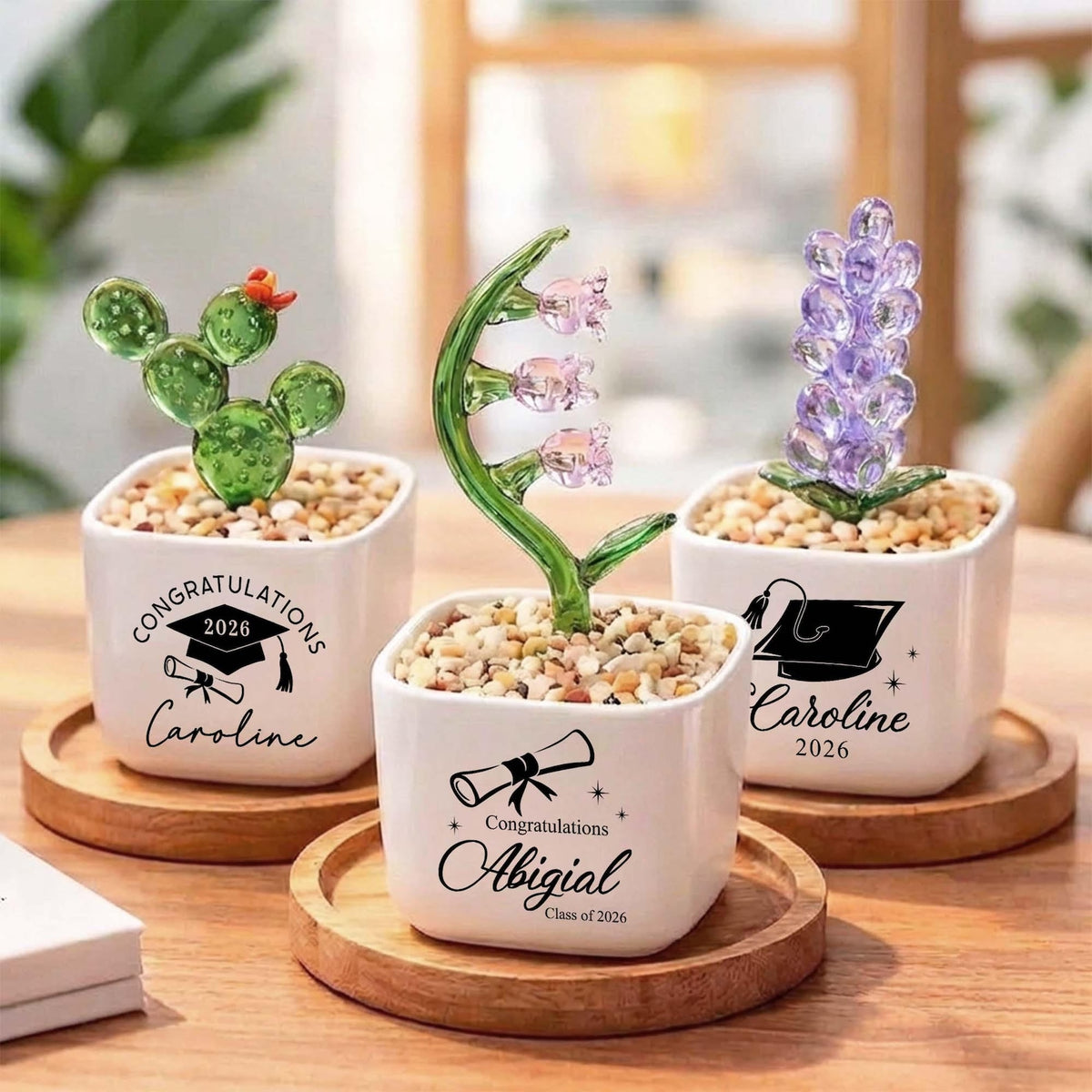 Personalized Graduation Glass Flower Pot, 2026 Graduation Gift, Graduation Glass Decor, Gift For Graduation, Gift For Daughter, Gift For Her