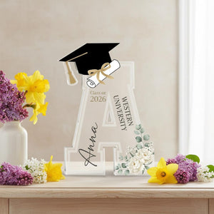 Personalized Graduation Acrylic Decor, Custom Class of 2026 Initial Keepsake