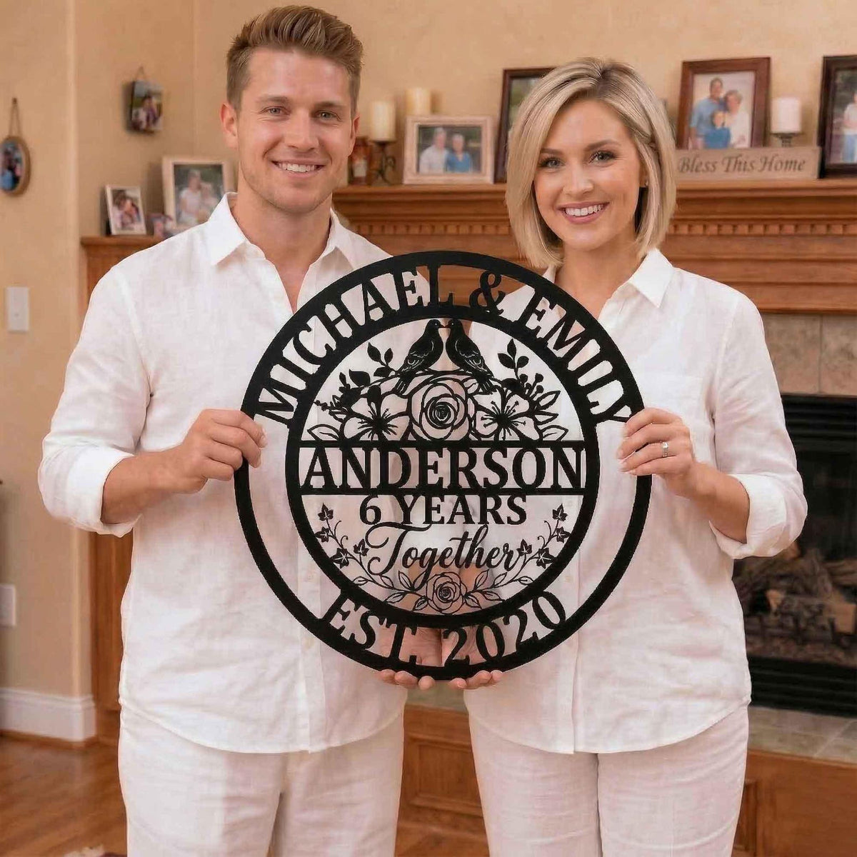 Personalized Anniversary Metal Sign, 6th 50th 60th Anniversary Gift, Wedding Year Decor