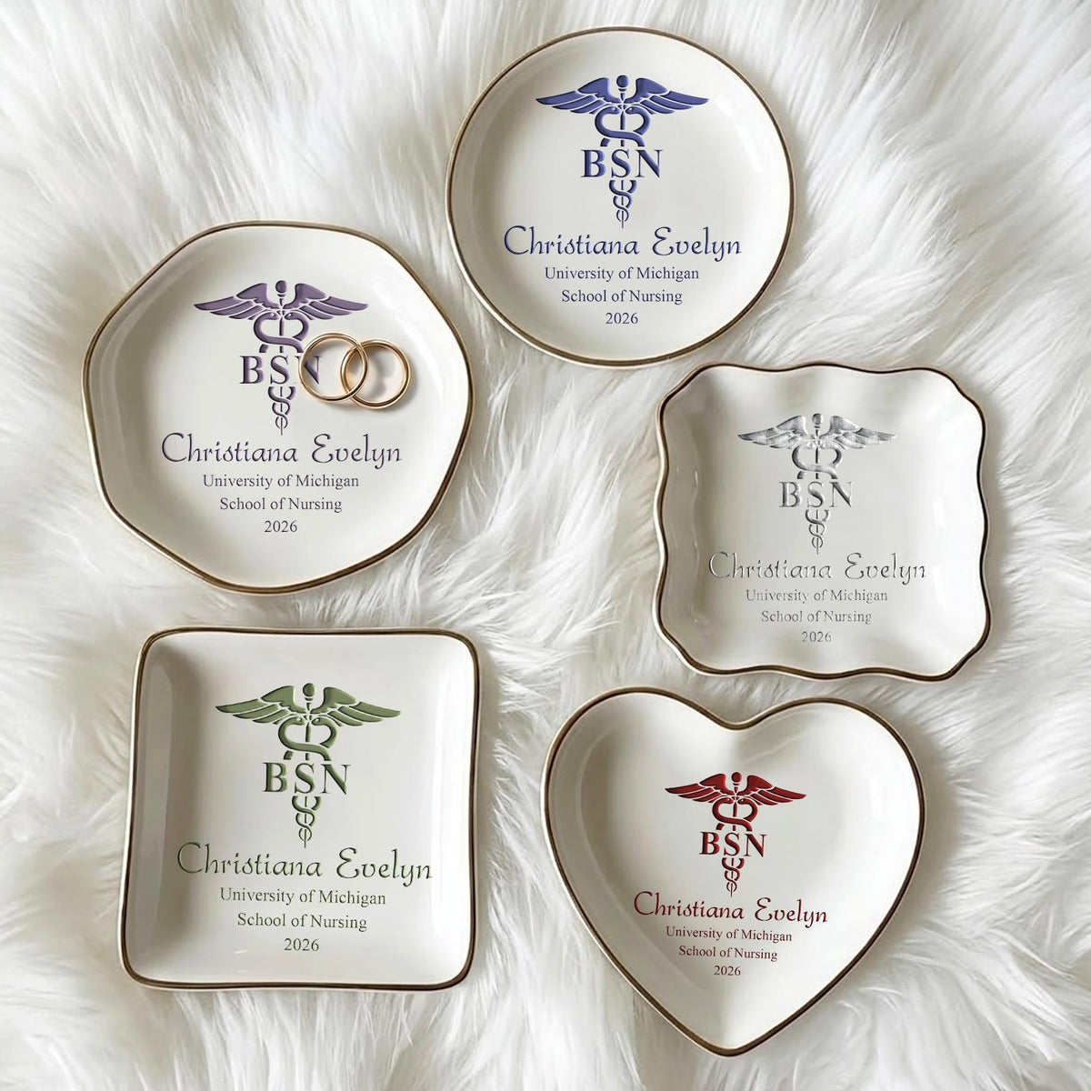 Personalized Nursing Grad Trinket Dish, Custom BSN Nursing Jewelry Dish, New Nurse Gift for Her, Class of 2026