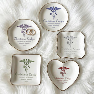 Personalized Nursing Grad Trinket Dish, Custom BSN Nursing Jewelry Dish, New Nurse Gift for Her, Class of 2026