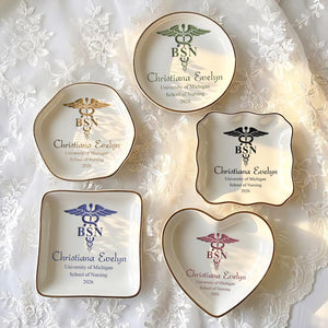 Personalized Nursing Grad Trinket Dish, Custom BSN Nursing Jewelry Dish, New Nurse Gift for Her, Class of 2026