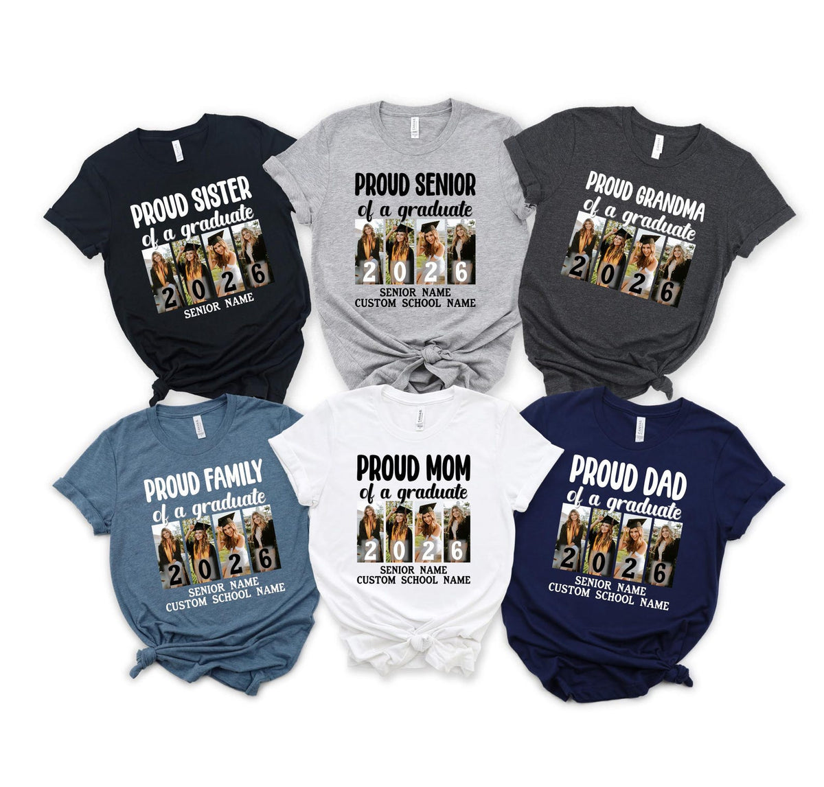 Custom Proud Senior Shirt, Proud Family Of A Graduate 2026 Shirts, Cute Grad Squad Shirts, Family Graduation Shirts with Custom Photos