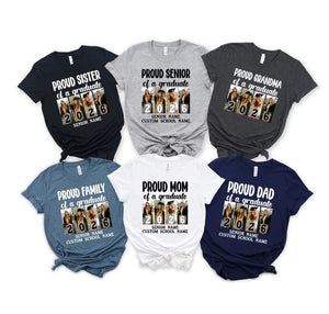Custom Proud Senior Shirt, Proud Family Of A Graduate 2026 Shirts, Cute Grad Squad Shirts, Family Graduation Shirts with Custom Photos