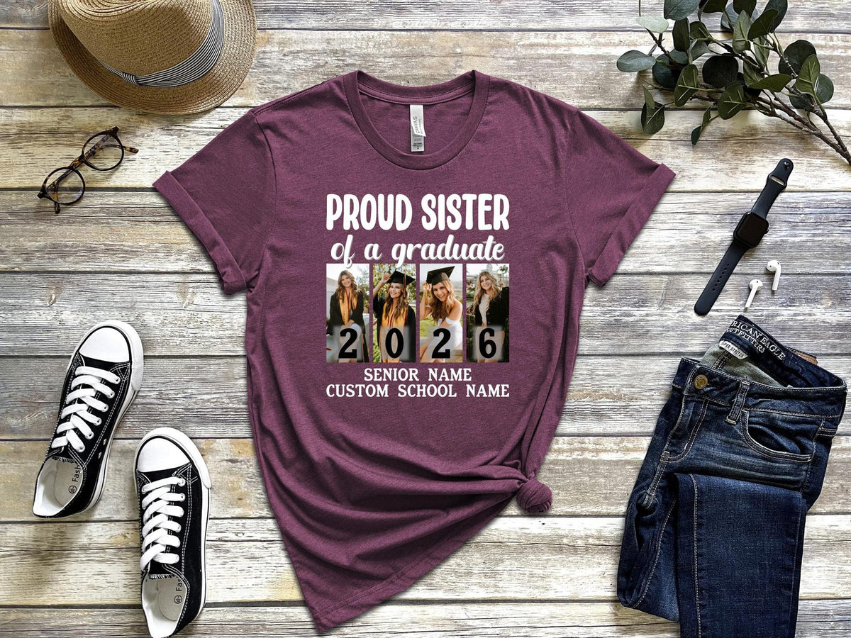 Custom Proud Senior Shirt, Proud Family Of A Graduate 2026 Shirts, Cute Grad Squad Shirts, Family Graduation Shirts with Custom Photos