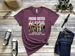 Custom Proud Senior Shirt, Proud Family Of A Graduate 2026 Shirts, Cute Grad Squad Shirts, Family Graduation Shirts with Custom Photos