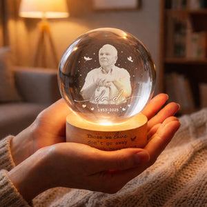 Custom Photo Memorial Night Light, Mom Loss Crystal Ball Light, Mom Remembrance Gift, Dad Memorial Gift, Loss of Father Gift, Sympathy Gift