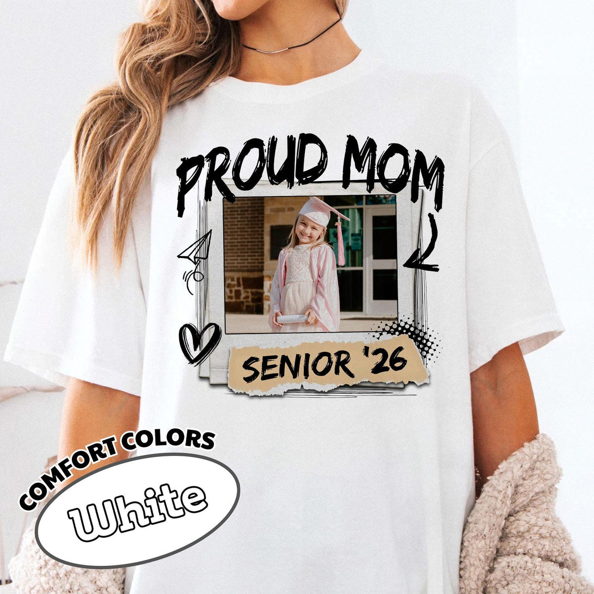 Comfort Colors Senior Mom 2026 Shirt, Custom Photo Class of 2026 Family Shirt, Proud Mom of 2026 Graduate,Custom Senior Mom Graduation Shirt