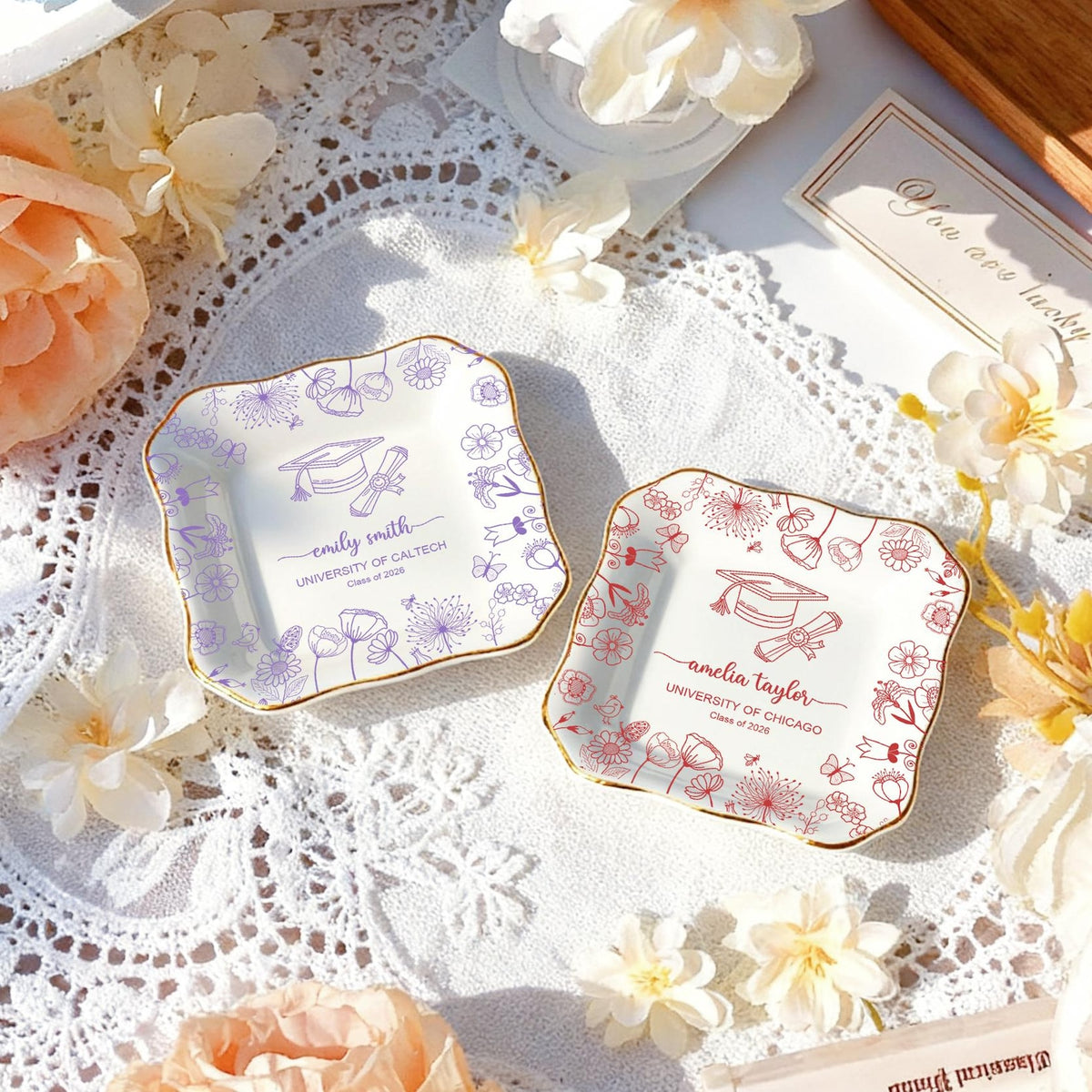 Personalized Graduation Ring Dish,Custom 2026 Jewelry Trinket Tray for Her,College Grad Gift,Grad Party Favors,Graduation Gifts for Daughter