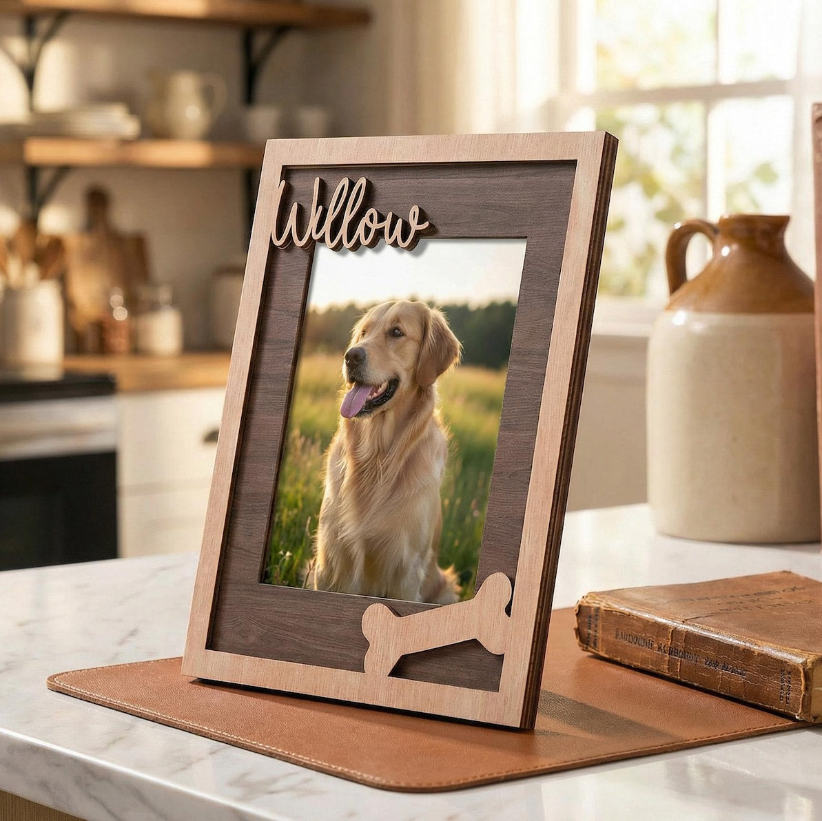 Custom Pet Memorial Frame, Personalized Wooden Picture Frame for Dog, Pet Loss Gift, Dog mom gift, Rainbow Bridge Remembrance, Dog keepsake