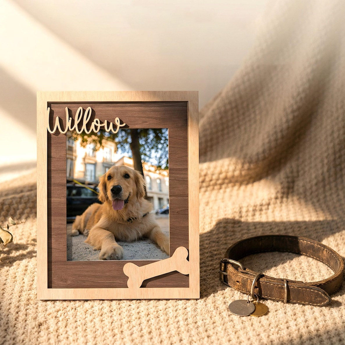 Custom Pet Memorial Frame, Personalized Wooden Picture Frame for Dog, Pet Loss Gift, Dog mom gift, Rainbow Bridge Remembrance, Dog keepsake