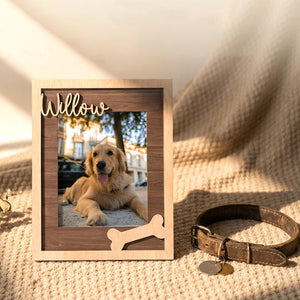 Custom Pet Memorial Frame, Personalized Wooden Picture Frame for Dog, Pet Loss Gift, Dog mom gift, Rainbow Bridge Remembrance, Dog keepsake