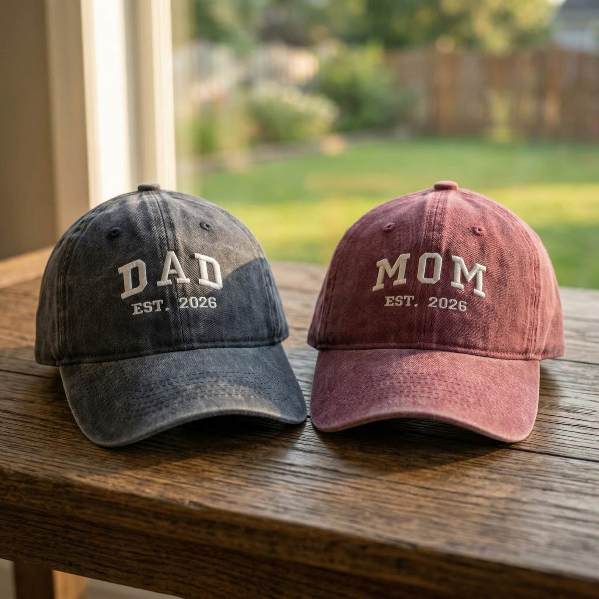 Personalized Dad Mom Embroidered Hat, Custom Est Year Baseball Cap, Vintage Baseball Cap for New Parents Gifts, Father's/Monther's Day Gift