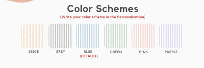Color scheme and mug color options with pug design on a white background

