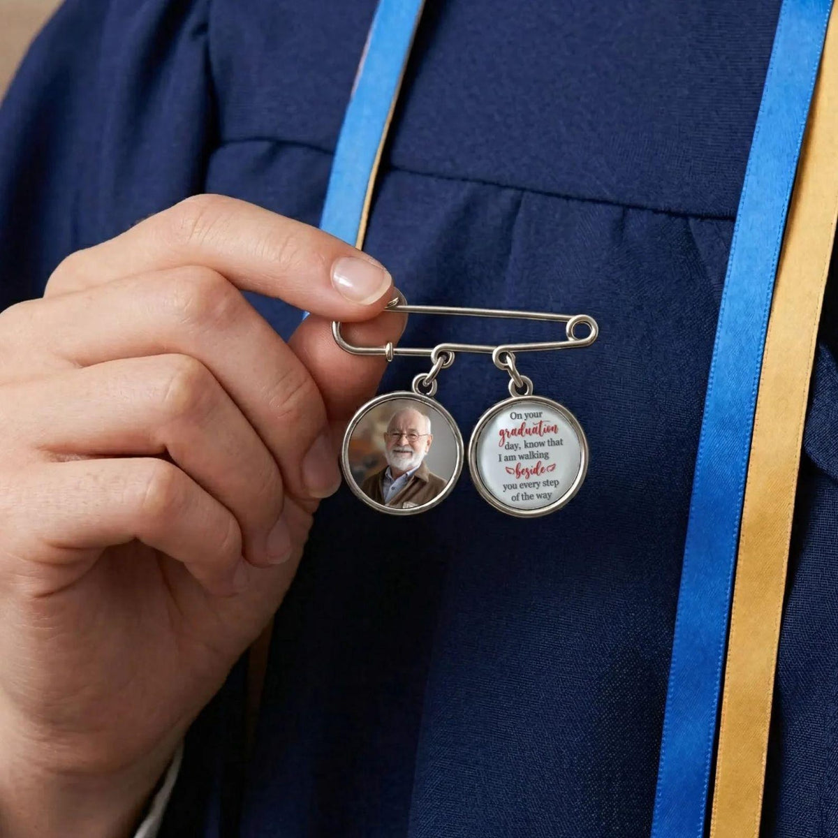 Custom Lapel Pin With Photo Charms Personalized Lapel Pin, Graduation Day Memorial, Graduation Lapel Pin, Graduation Gown Pin