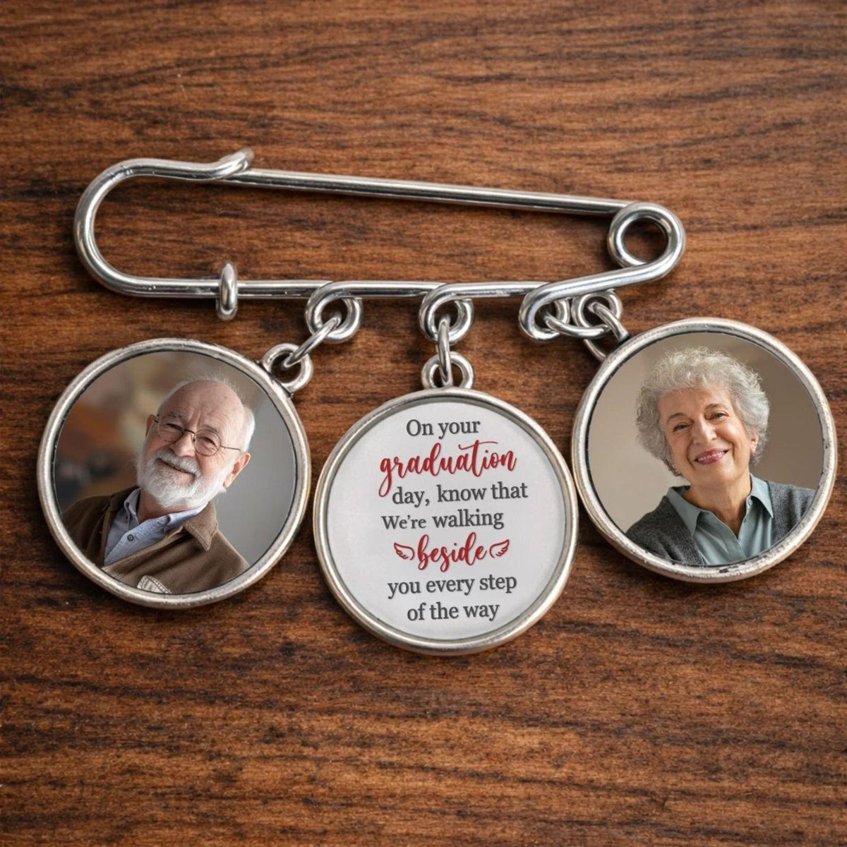 Custom Lapel Pin With Photo Charms Personalized Lapel Pin, Graduation Day Memorial, Graduation Lapel Pin, Graduation Gown Pin