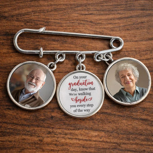 Custom Lapel Pin With Photo Charms Personalized Lapel Pin, Graduation Day Memorial, Graduation Lapel Pin, Graduation Gown Pin