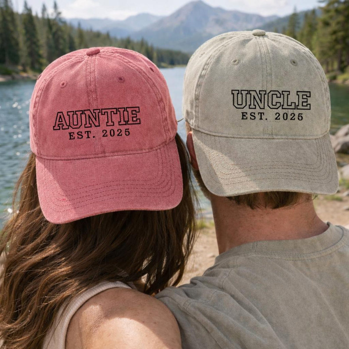 Custom Embroidered Auntie & Uncle Hat, Personalised Aunt Est 2026 Hat, Unisex Baseball Cap, Gift for New Aunts, Baby Announcement Uncle Gift