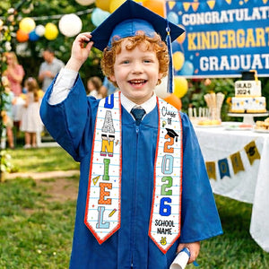 Personalized Class of 2026 Stole, Custom Preschool Kindergarten Graduation Sash , Preschool Graduation Stole, School Name Graduation