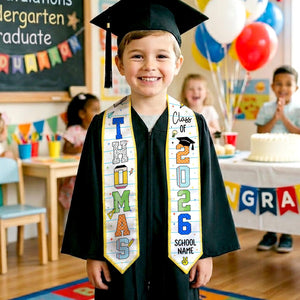 Personalized Class of 2026 Stole, Custom Preschool Kindergarten Graduation Sash , Preschool Graduation Stole, School Name Graduation