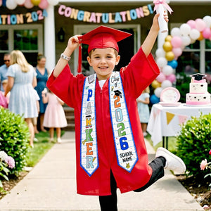 Personalized Class of 2026 Stole, Custom Preschool Kindergarten Graduation Sash , Preschool Graduation Stole, School Name Graduation