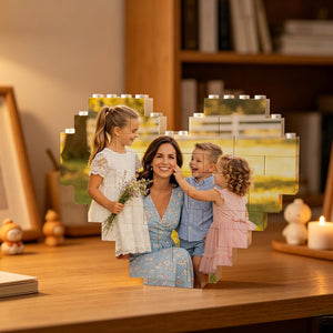 Custom Heart Mom Photo Building Block, Personalized Puzzle Block Puzzle Heart Shape, Building Bricks Puzzle, Photo Gifts Mothers Day Gifts