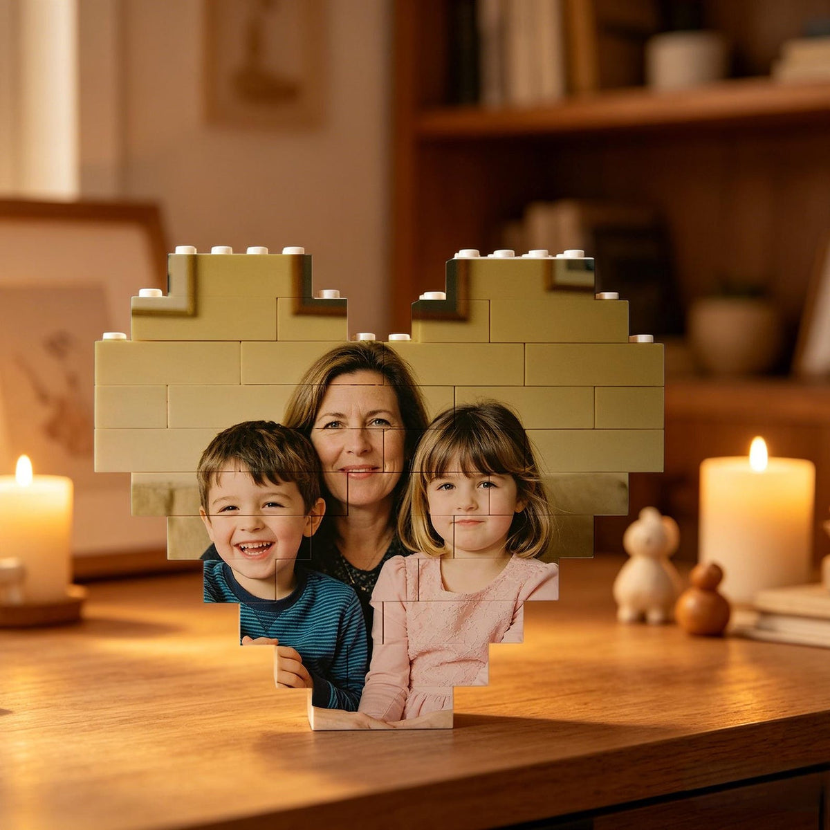 Custom Heart Mom Photo Building Block, Personalized Puzzle Block Puzzle Heart Shape, Building Bricks Puzzle, Photo Gifts Mothers Day Gifts