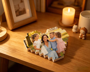 Custom Heart Mom Photo Building Block, Personalized Puzzle Block Puzzle Heart Shape, Building Bricks Puzzle, Photo Gifts Mothers Day Gifts