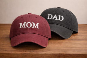 Mom and Dad Embroidered Hat, Personalized Matching Parents Vintage Cap, Baby Announcement Hat, Dad Mom Baseball Cap, Mother's Day Gift