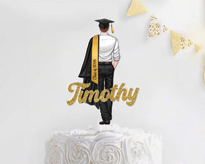 Custom Graduation Acrylic Cake Topper 2026, Personalized Grad Boy Cake Topper, Class of 2026 Party Decor, High School Graduate Gift for Him