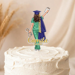 Personalized Nurse Graduation Cake Topper, Class of 2026 Nurse Cake Topper, Congrats Graduation Party Decor, Nurse Grad Gift For Daughter