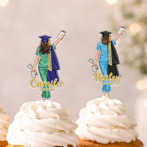 Personalized Nurse Graduation Cake Topper, Class of 2026 Nurse Cake Topper, Congrats Graduation Party Decor, Nurse Grad Gift For Daughter