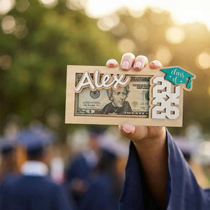 Personalized Wood Graduation Money Holder 2026: Gift for Him/Her